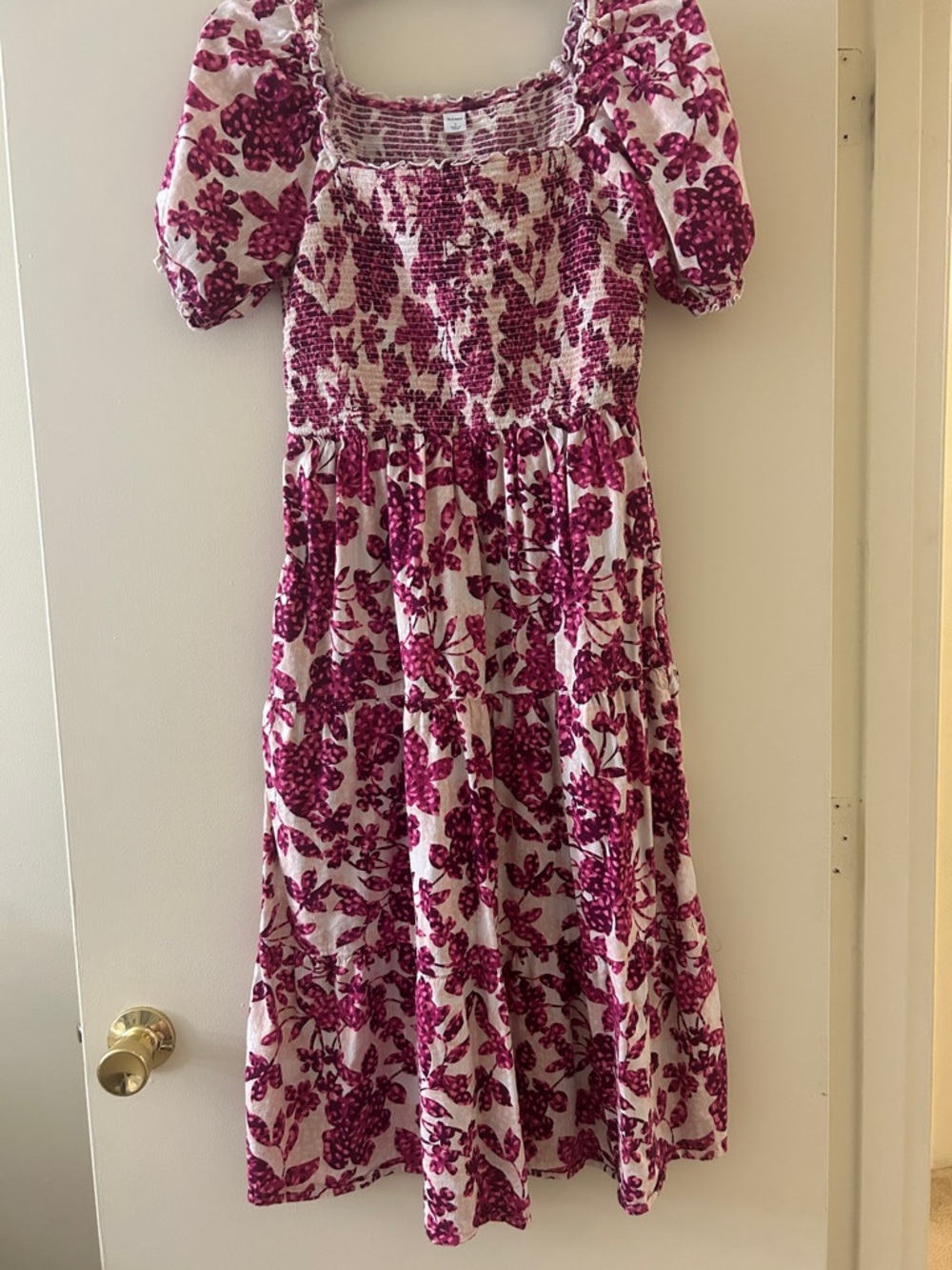 Old Navy Pink Floral Smocked Dress